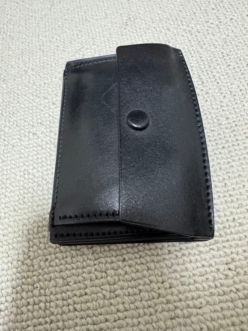 お*ん様 【最終値下げ！】 万双 厚コバ コンパクト財布 ブラック 美品