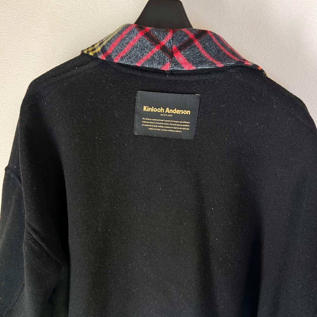 Kinloch Anderson リバーシブルコート チェック柄 ブルー×レッド