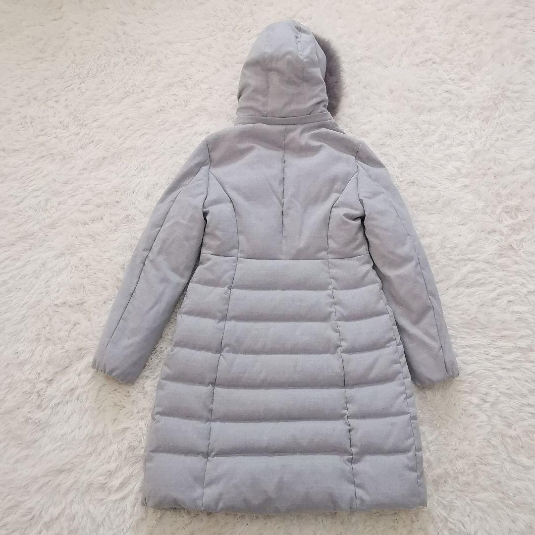 ANAYI フォックス ファー ロング ダウン コート アナイ ライトグレー M