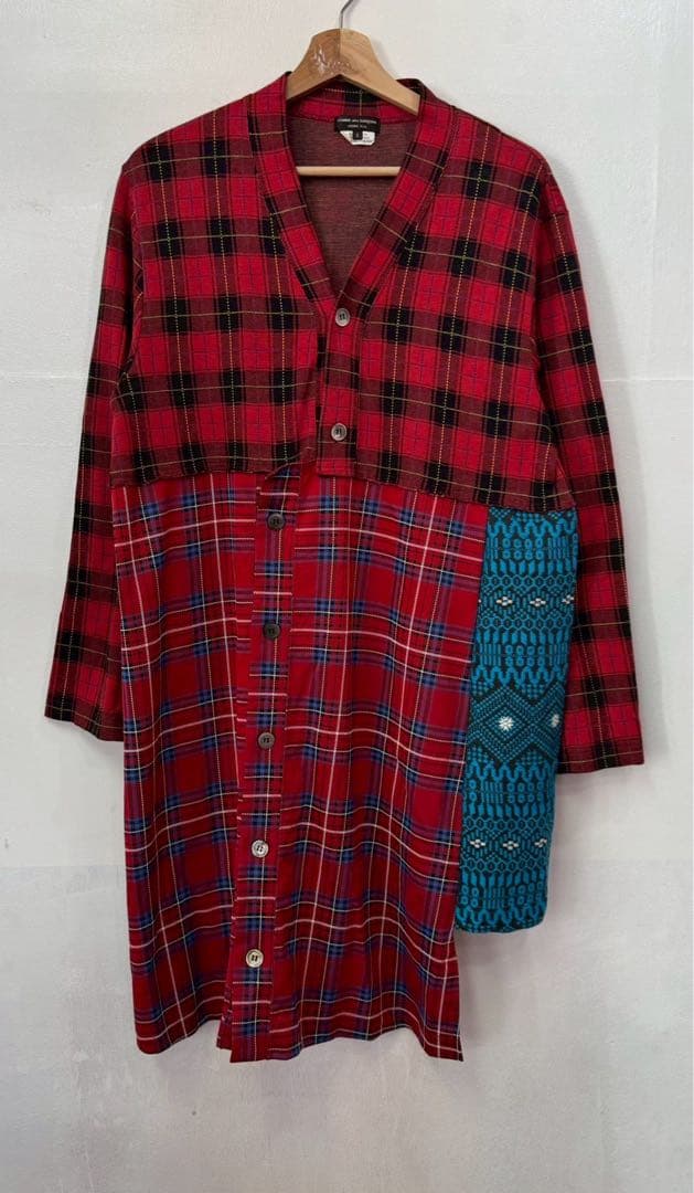 コムデギャルソンオムプリュス 20aw チェックノルディック ロングカーディガン