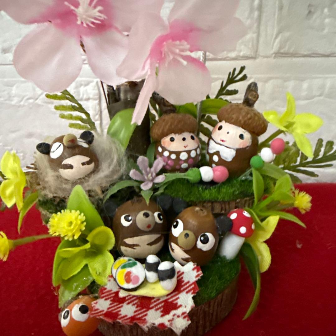 どんぐりアート♡春のメモスタンド3個&リース2個♡