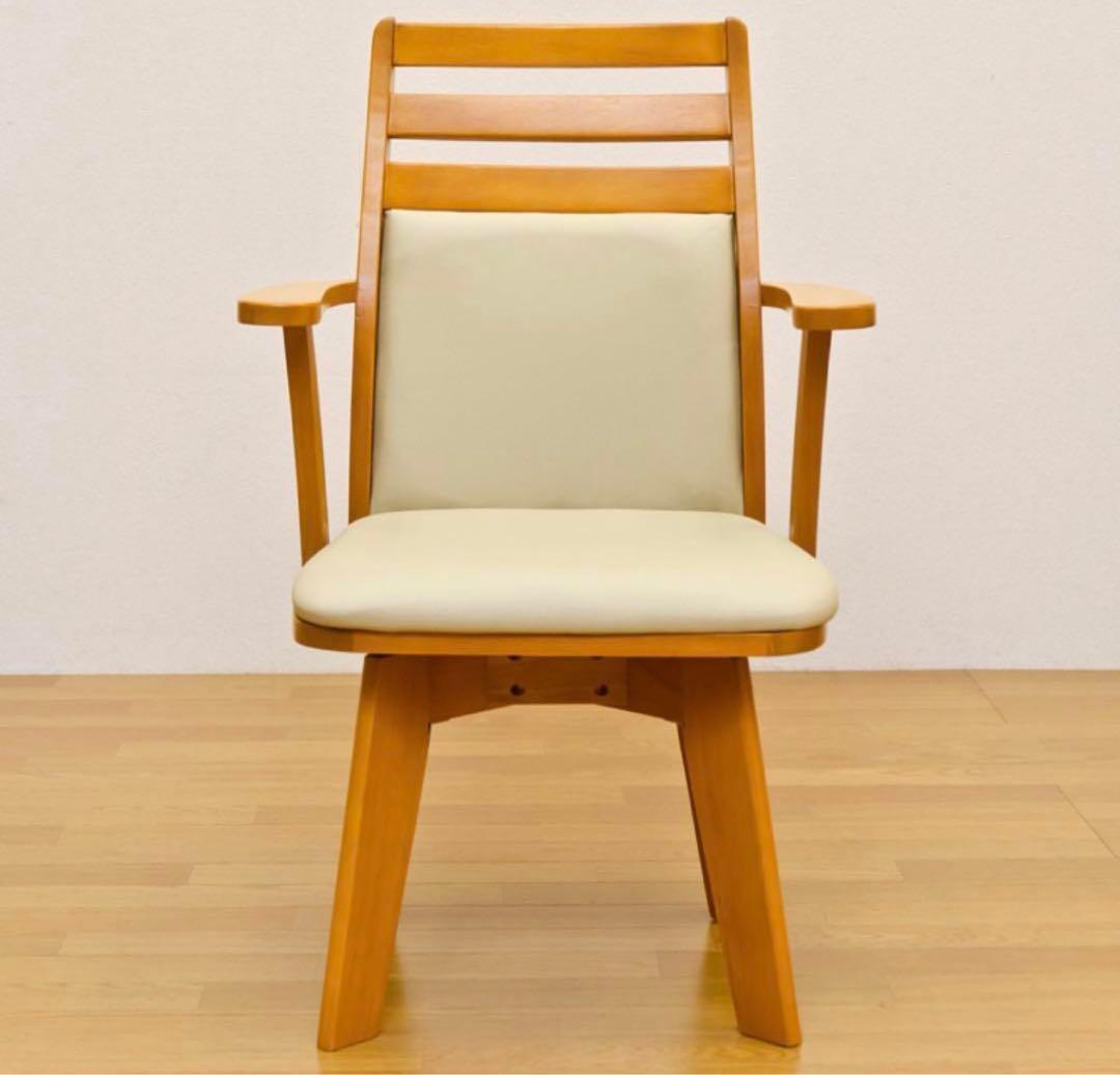 ★新品未使用★ 回転式 ダイニングチェア（ダークブラウン）（ライトブラウン）