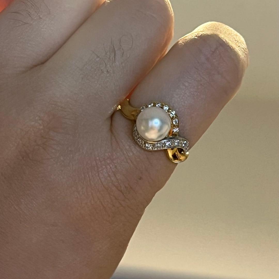 じゃるココ様　k18/pt850 パール　ダイヤモンド　リング