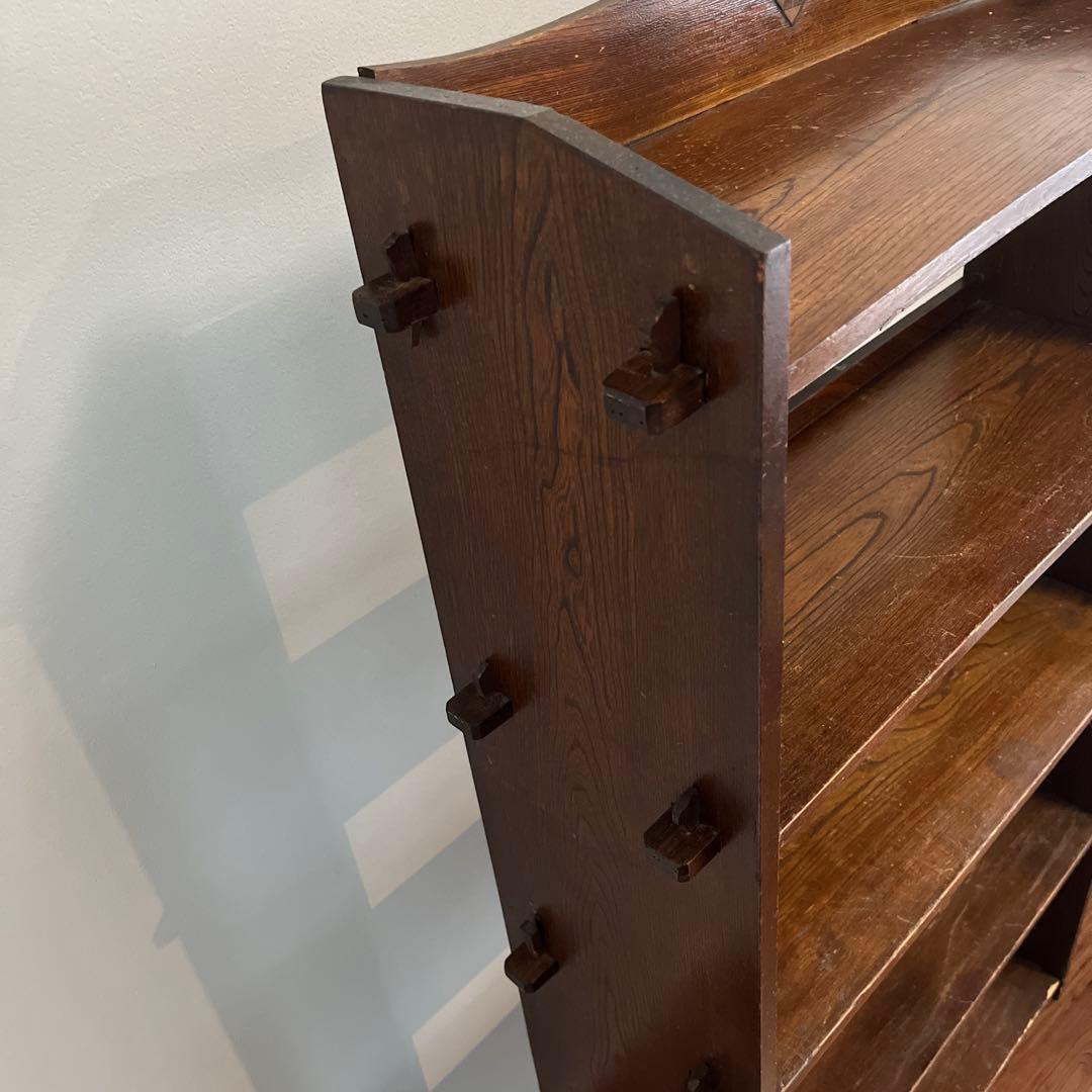 昭和レトロ　本棚　飾り棚　木製オープンシェルフ 4段 ブラウン