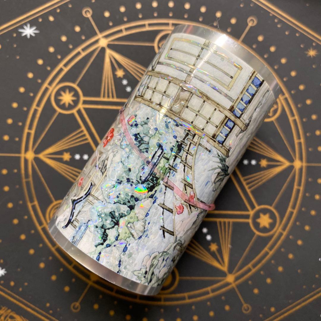 【9010】海外　マステ　中古巻　貝殻光マスキングテープ　梅　冬景色　背景系