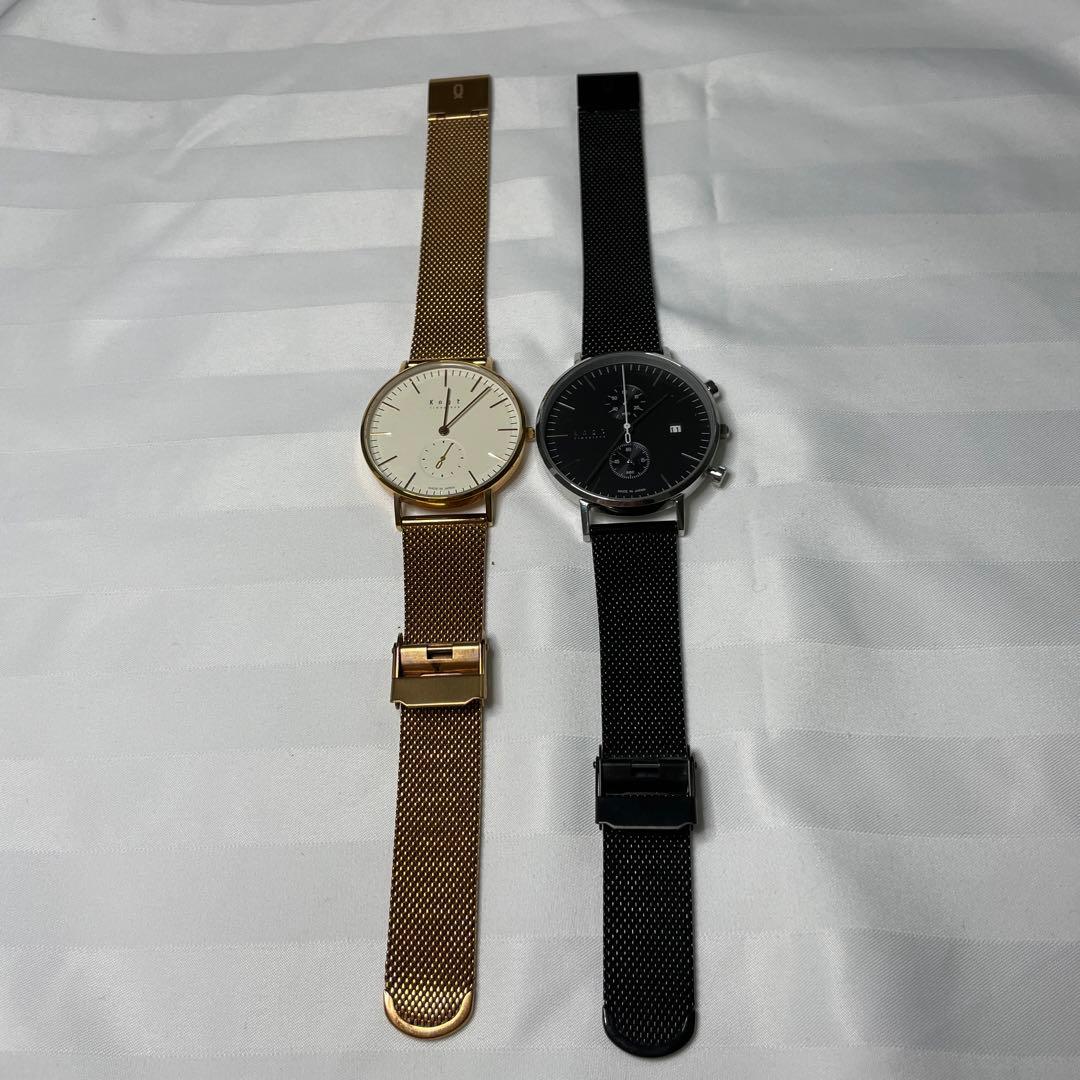✨大幅お値下げ✨knot ノット　ペアウォッチ　ブラック　ローズゴールド
