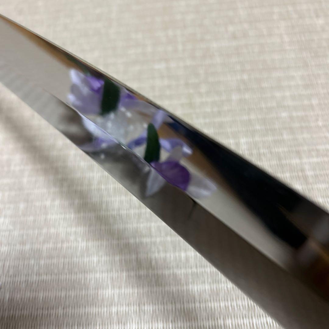 尺三　鬼反り　V金10号　本焼　包丁　和包丁　鏡面　黒檀黒水牛八角柄　先丸柳刃