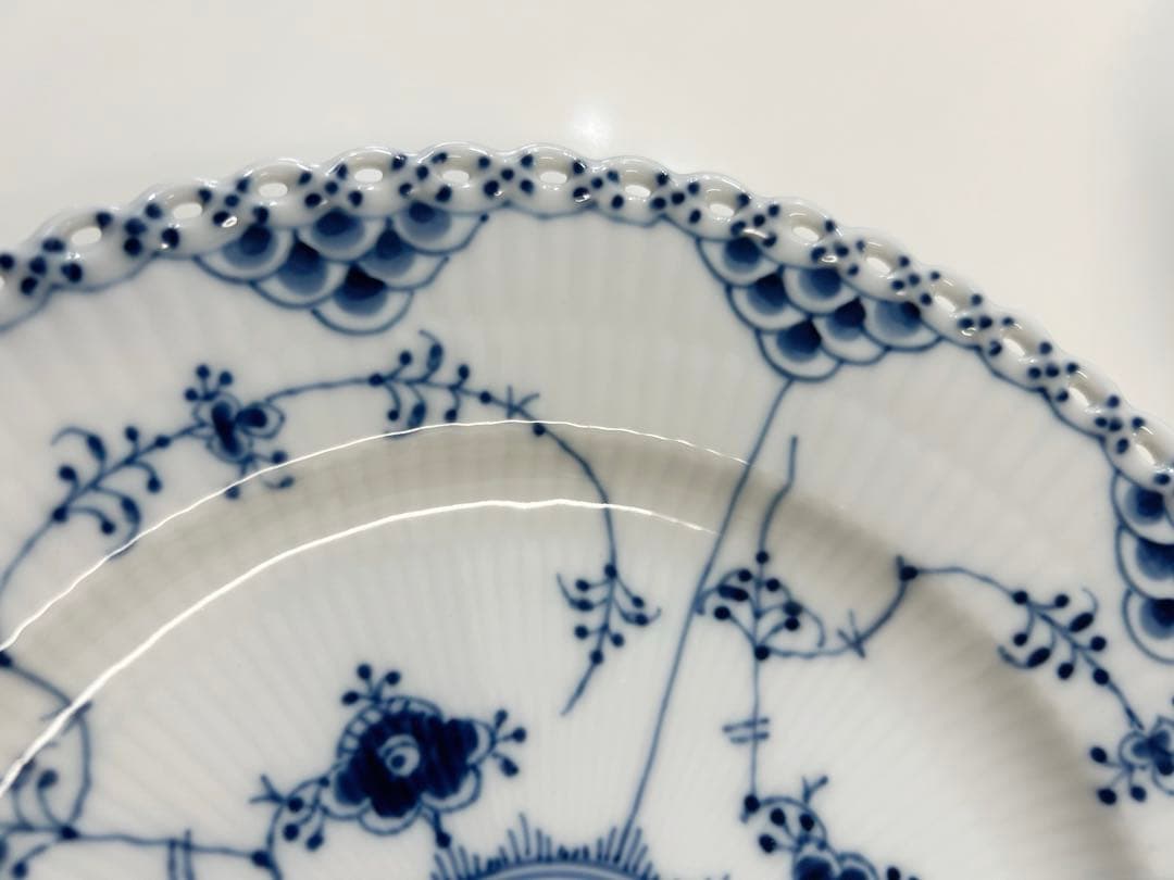 ロイヤルコペンハーゲン　ブルーフルーテッド　フルレース　プレート　ペア　2枚