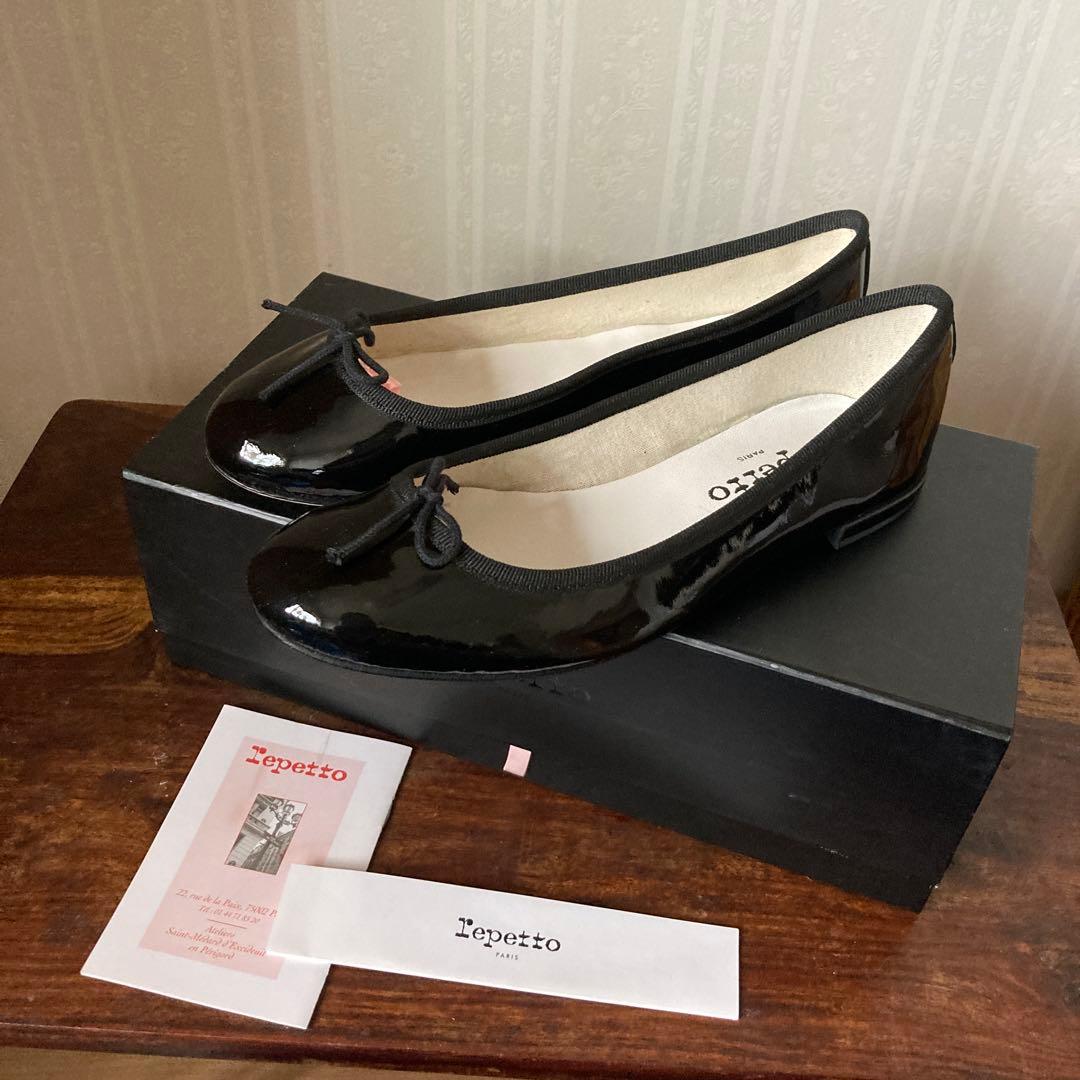 Repetto 黒エナメルバレエシューズ 黒 23cm 新品未使用