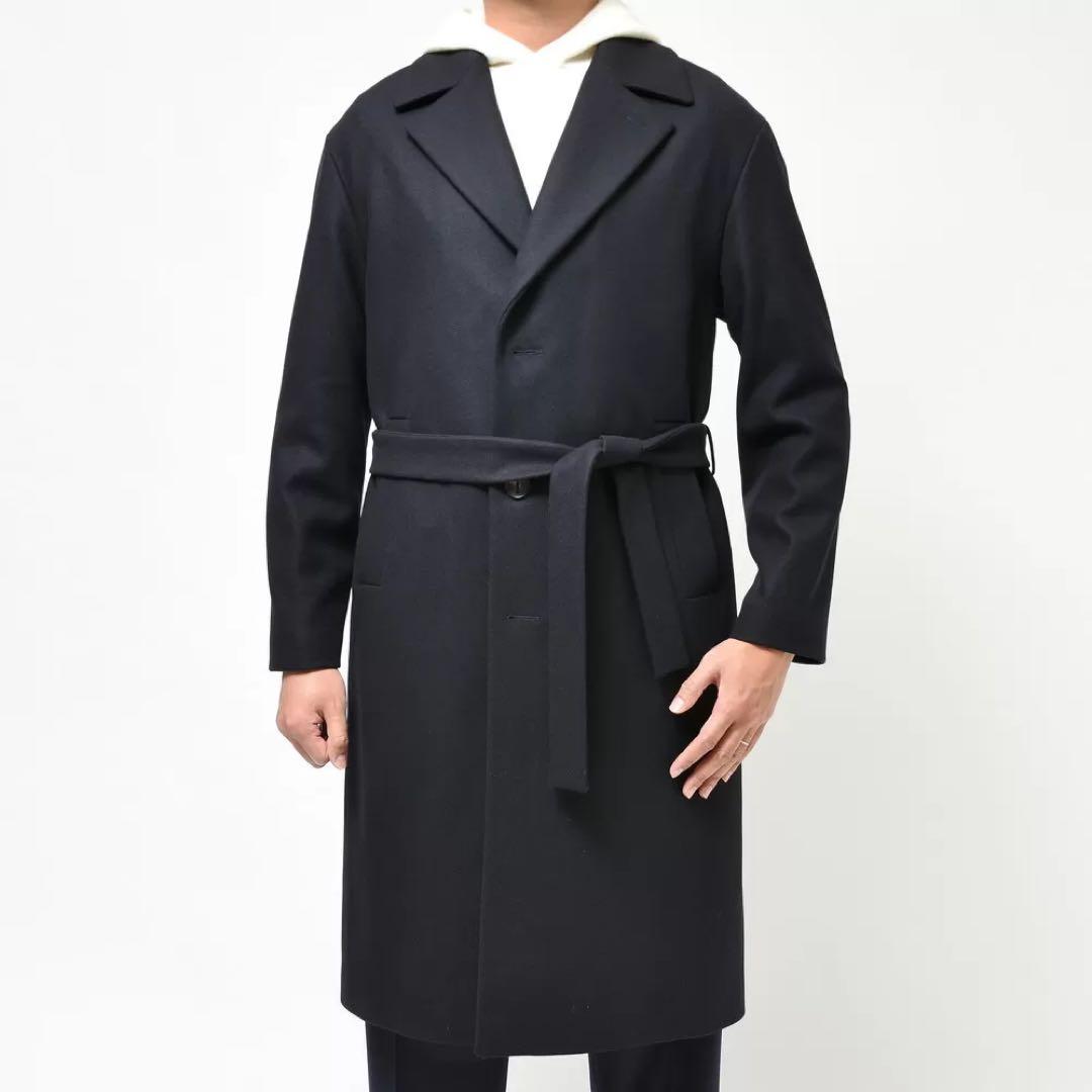 【格安】Hevo OSTUNIシングルベルテッドウールコートネイビー50