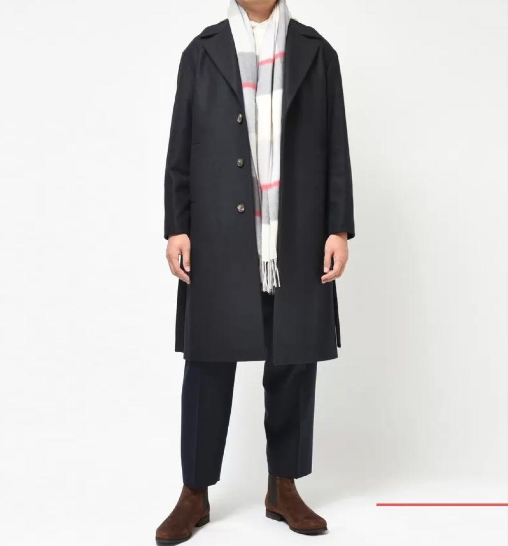 【格安】Hevo OSTUNIシングルベルテッドウールコートネイビー50