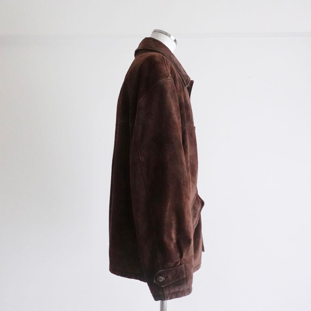 【イタリア製】1980s 90s Suede Leather Car Coat