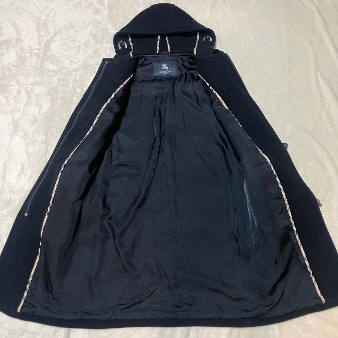 美品⭐️バーバリー ロンドン　ダッフルコート ブラック　フード付き　38