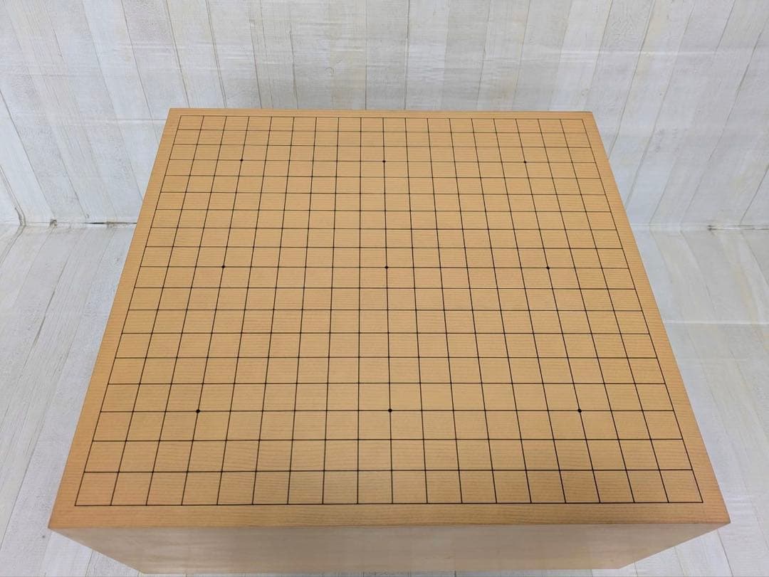 柾目 一枚板 碁盤 厚20.5cm 脚付き へそ付き 蓋付き