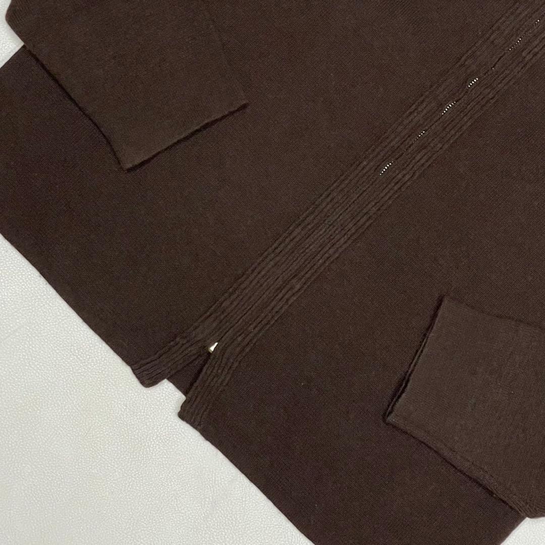 希少 HERMES エルメス カシミヤ ジップアップ カーディガン ブラウン