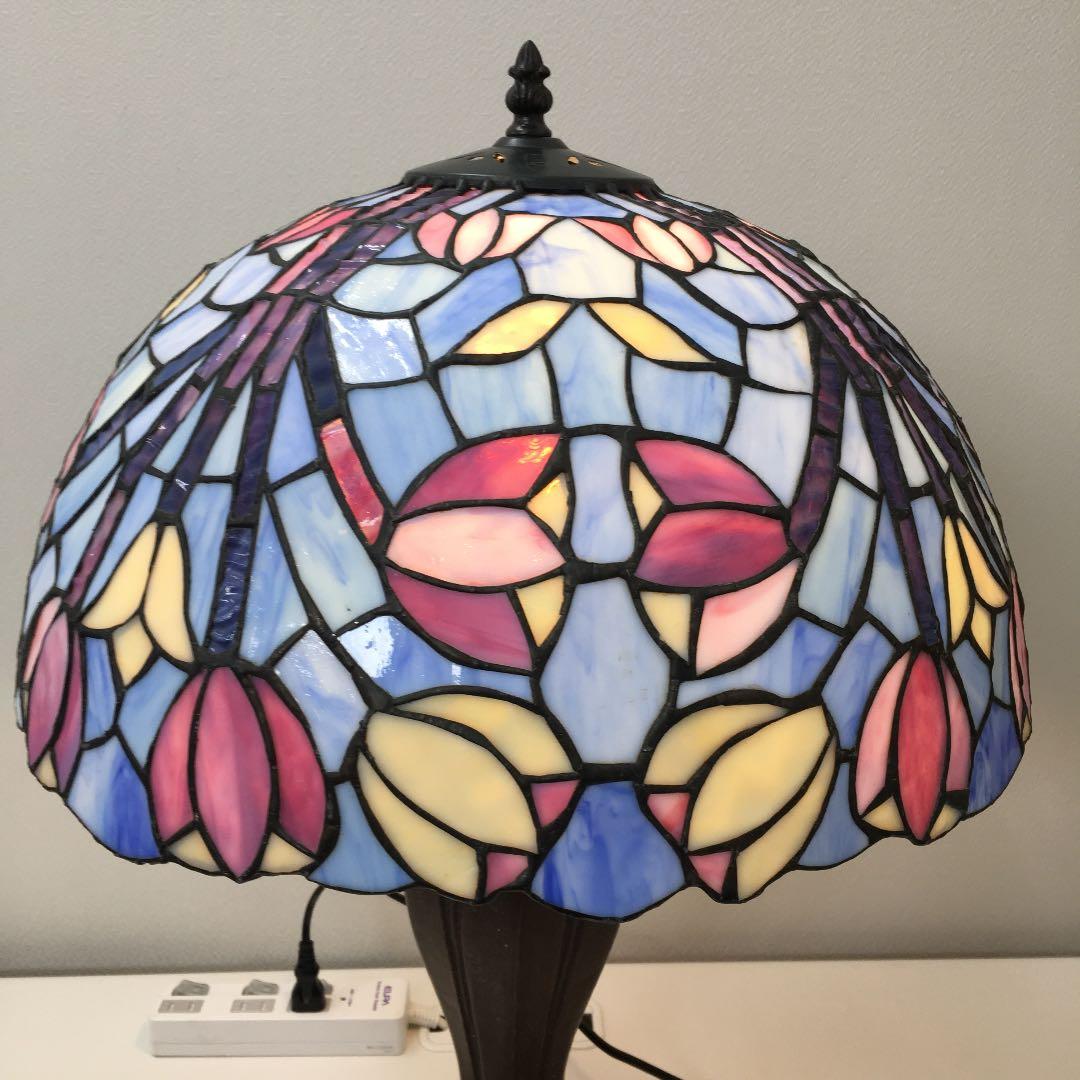 【1点物】　手作り　ステンドグラスランプ
