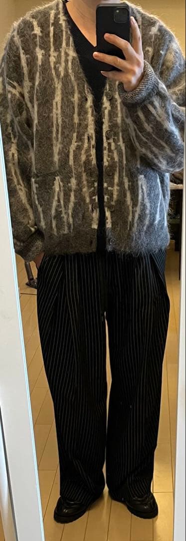 フラグスタフ ワイヤーストライプニットカーディガン