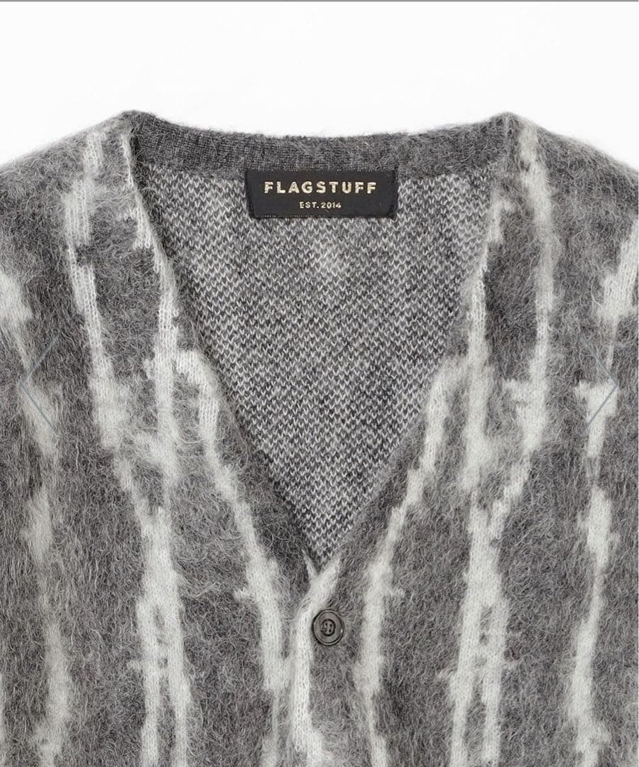 フラグスタフ ワイヤーストライプニットカーディガン