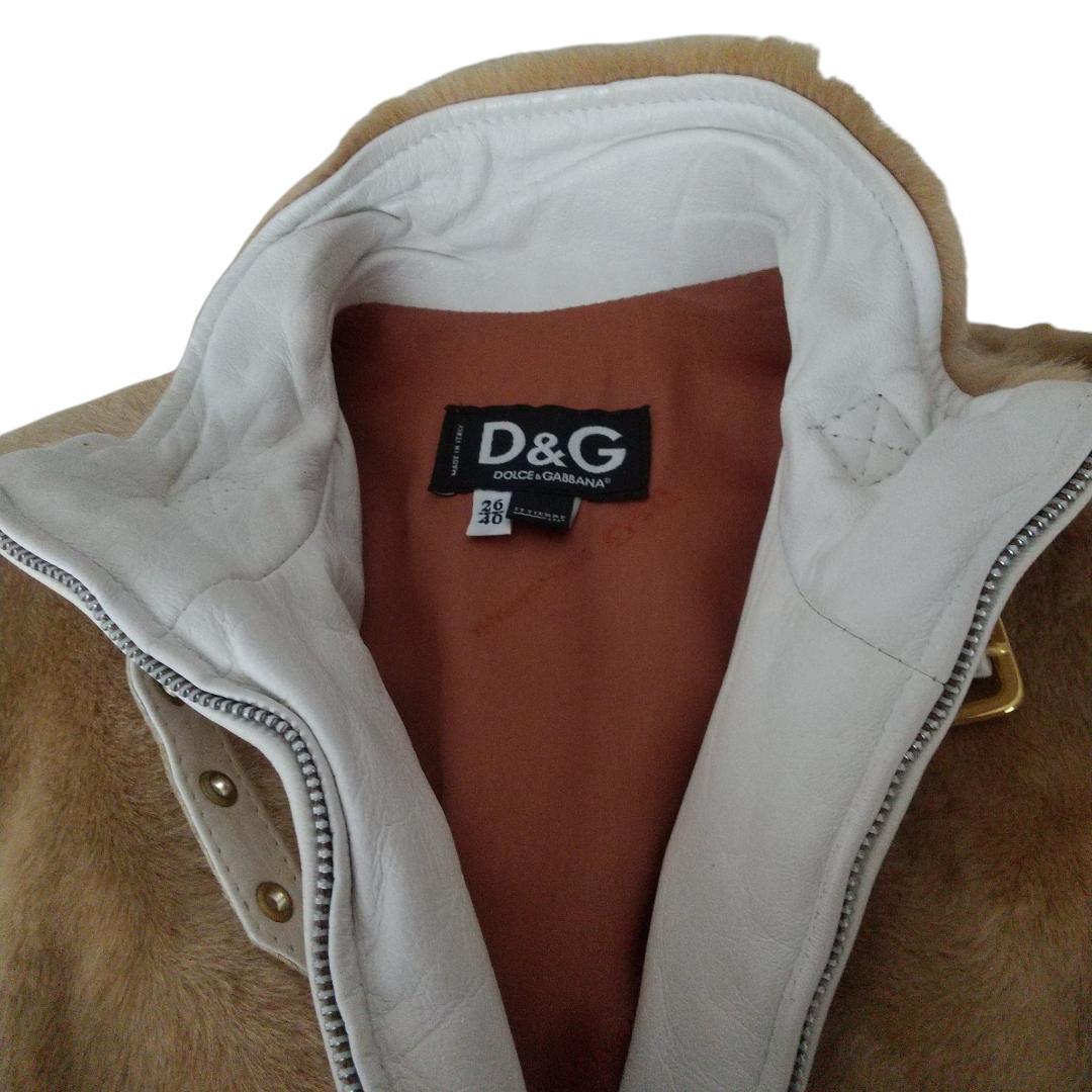 【美品】D&G ドルチェ＆ガッバーナ レザージャケット　ライダース ホワイト
