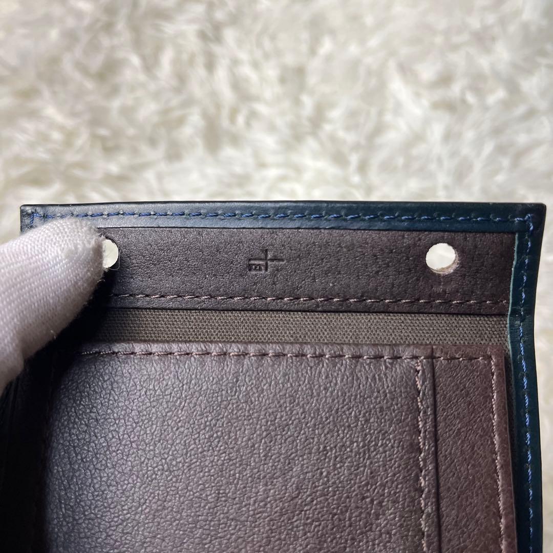 ｍ＋ ミッレフォッリエ IIP25 折り財布 本革 ダークネイビー