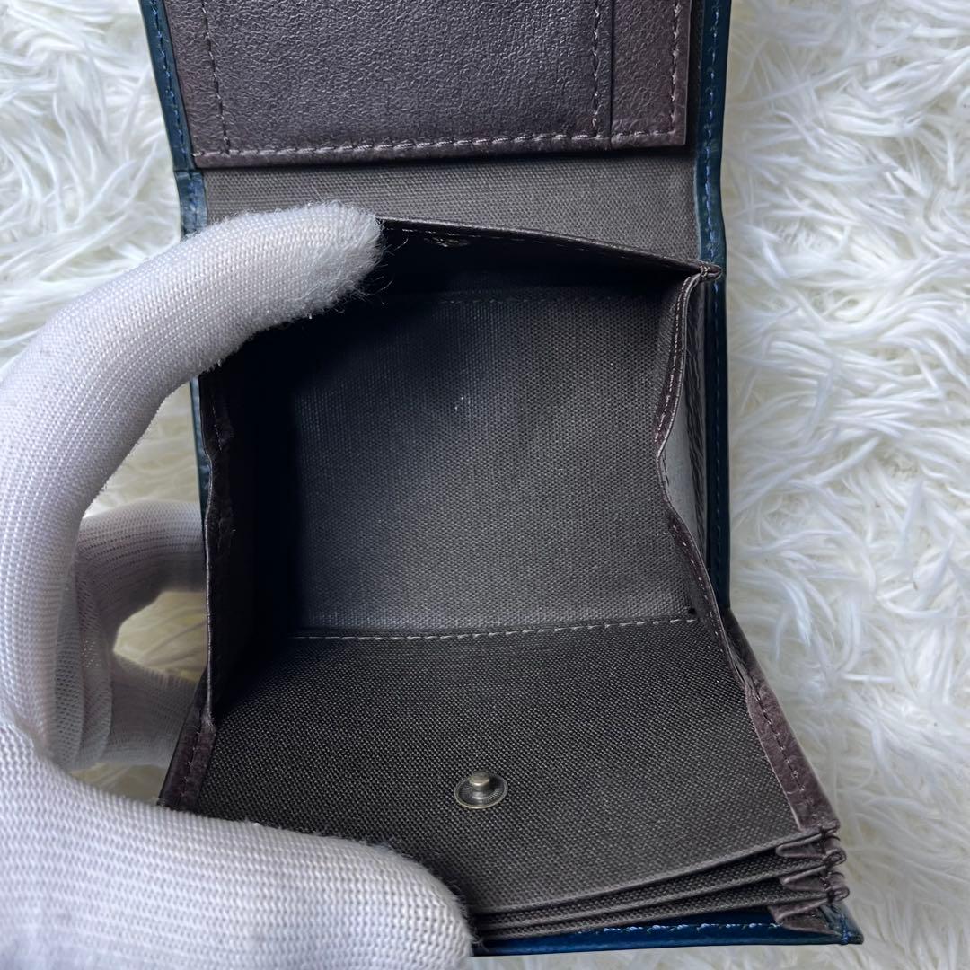 ｍ＋ ミッレフォッリエ IIP25 折り財布 本革 ダークネイビー