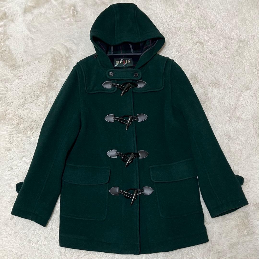 未使用級　イーストボーイ　バロンブロッサ　ダッフルコート　チェック　緑　M L