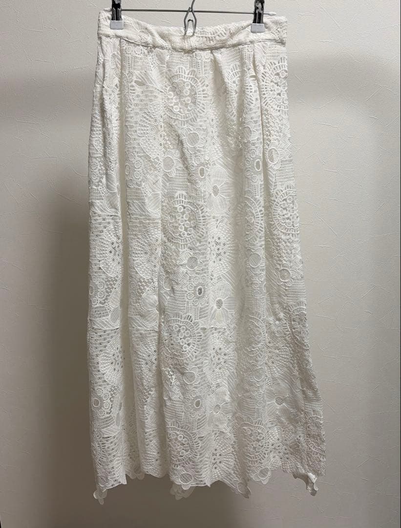 IENA luana ホワイトレース ロング巻きスカート