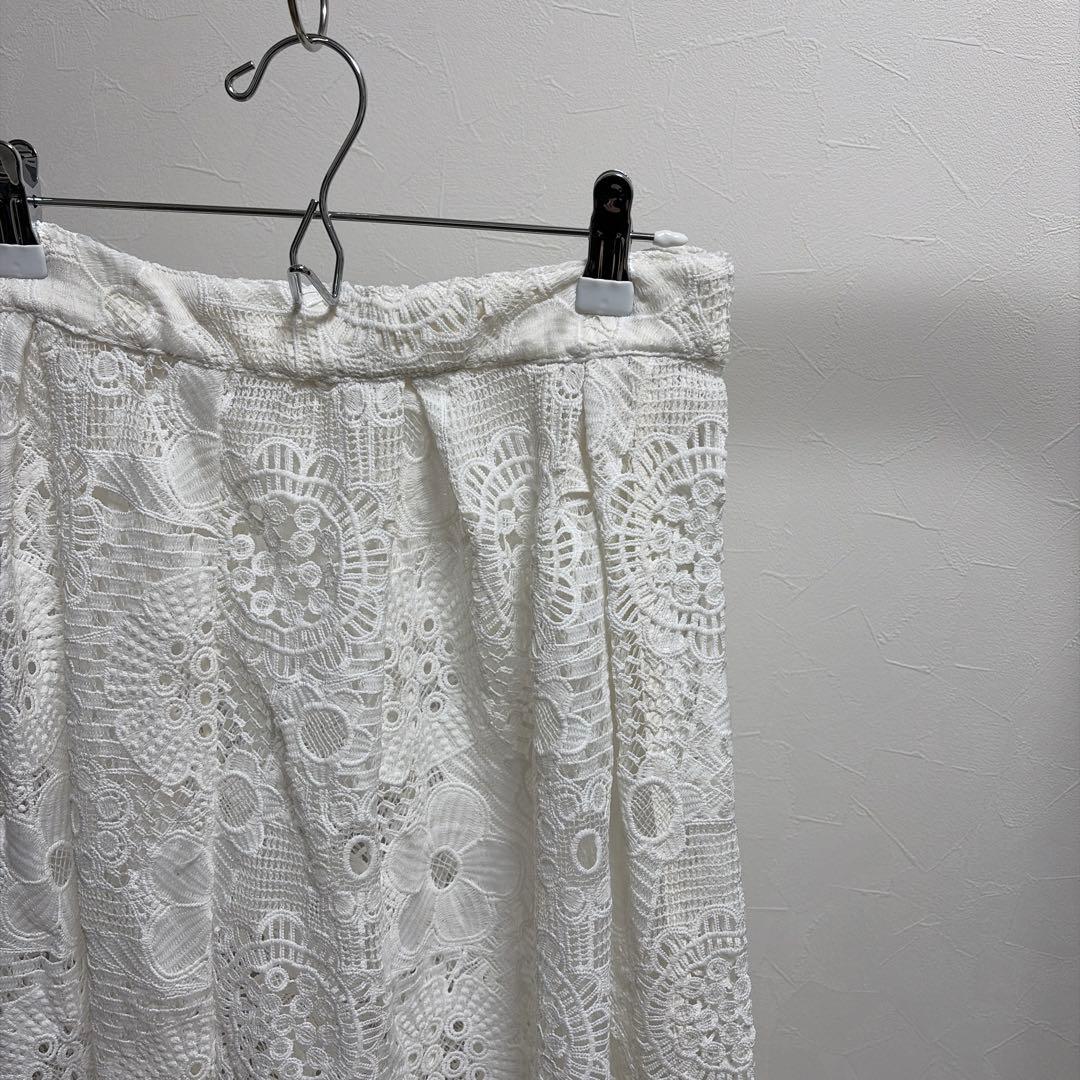 IENA luana ホワイトレース ロング巻きスカート