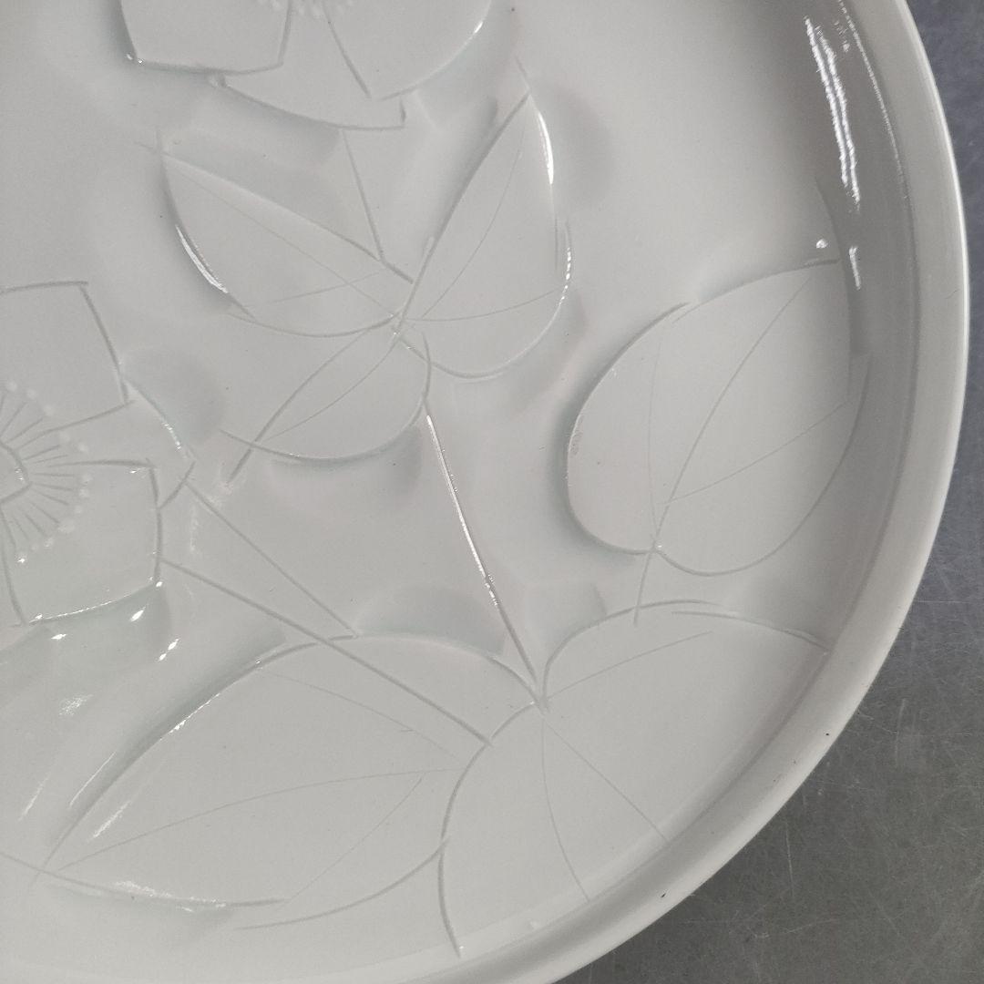 A1184-5/宮川喜吉 造/白磁彫花紋皿6客/共箱/飾皿/膾皿/懐石道具/