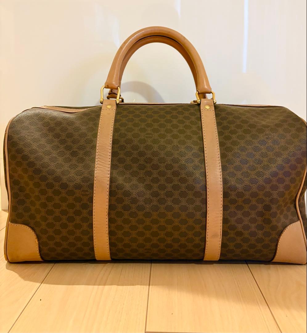 CELINE セリーヌ ボストンバッグ マカダム柄 オールドセリーヌ 鍵付き