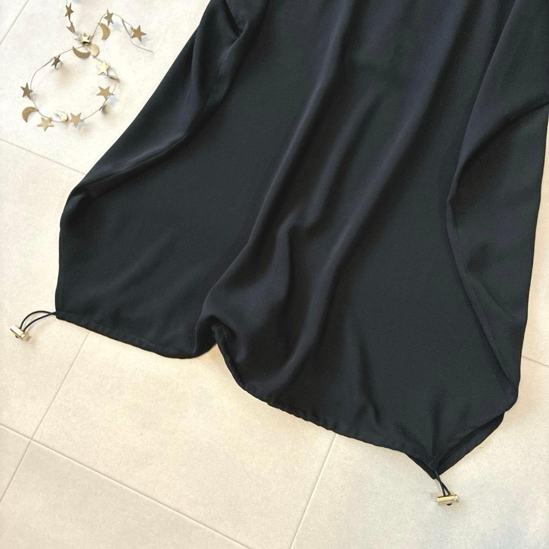 24SS　owauno♡半袖 バルーンブラウス 2way コクーン ドロスト 黒