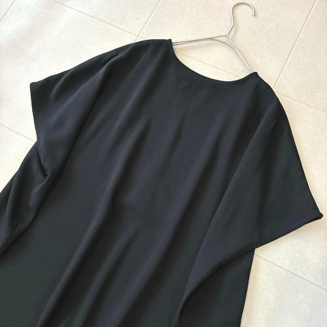 24SS　owauno♡半袖 バルーンブラウス 2way コクーン ドロスト 黒