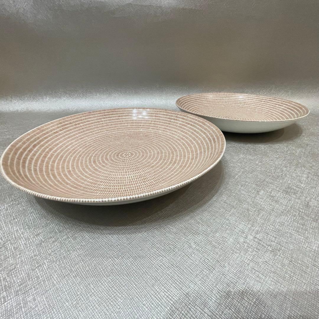 新品　旧・王冠ロゴ　アラビア　24㎝ プレート　24hアベック　ブラウン　2点