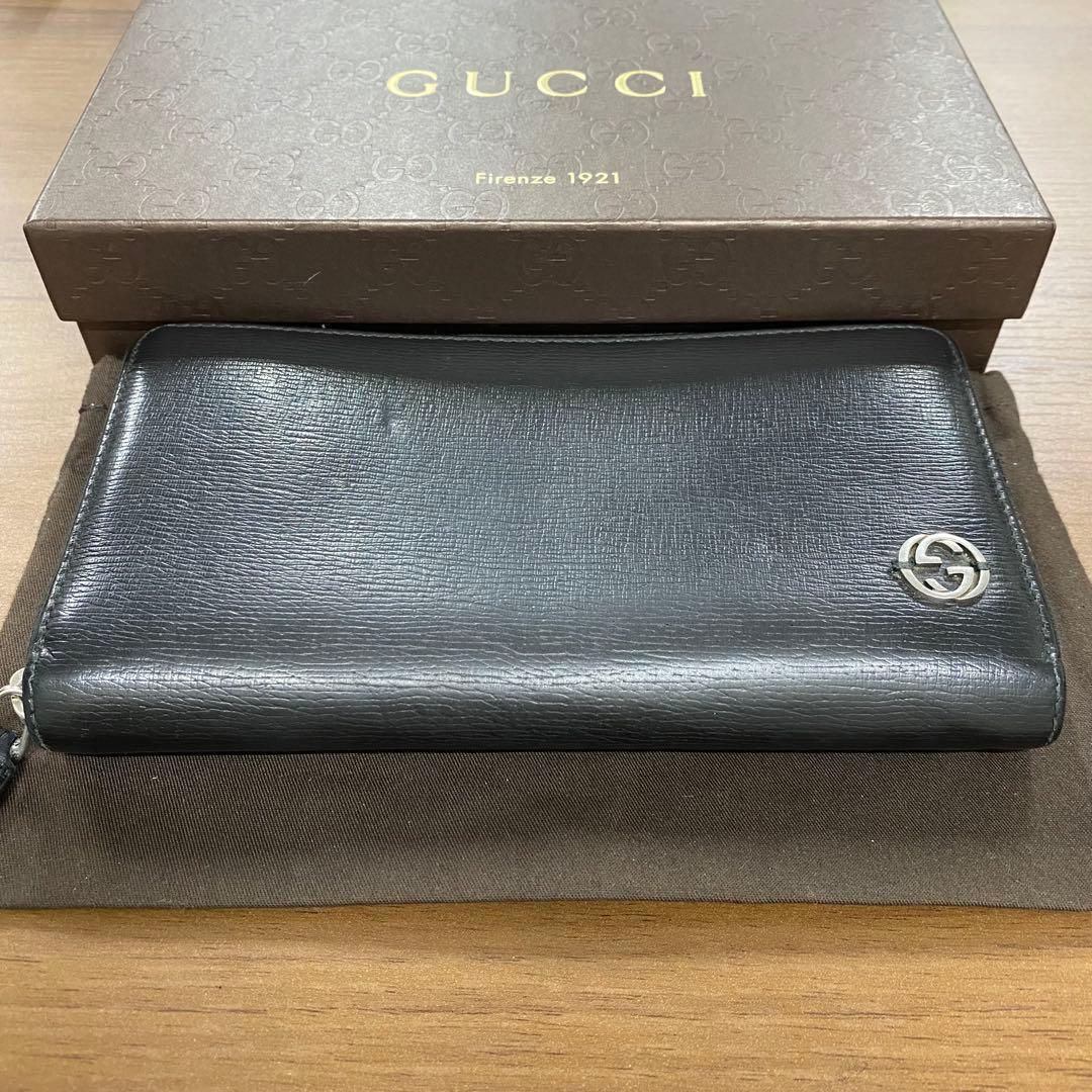 新品同様‼️グッチ　GUCCI 財布　長財布　シェリーライン　ラウンドファスナー
