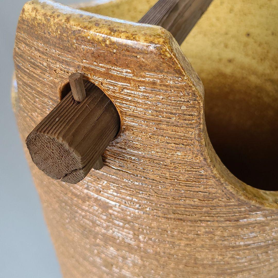 訳あり出品⤵️信楽焼 手桶 傘立て  高さ４４cm