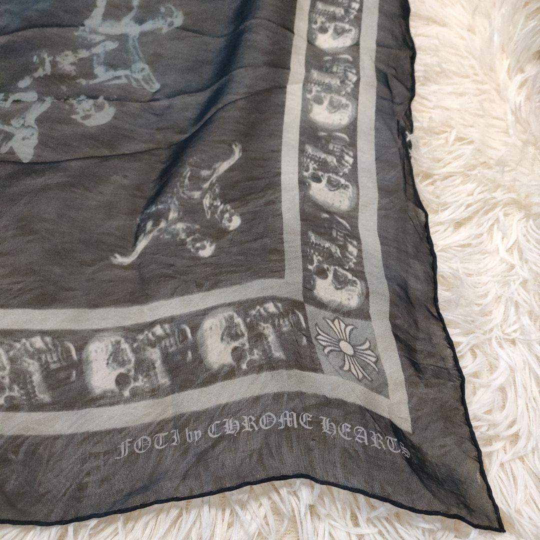 希少 美品✨クロムハーツ フォティ スカル スカーフ シルク