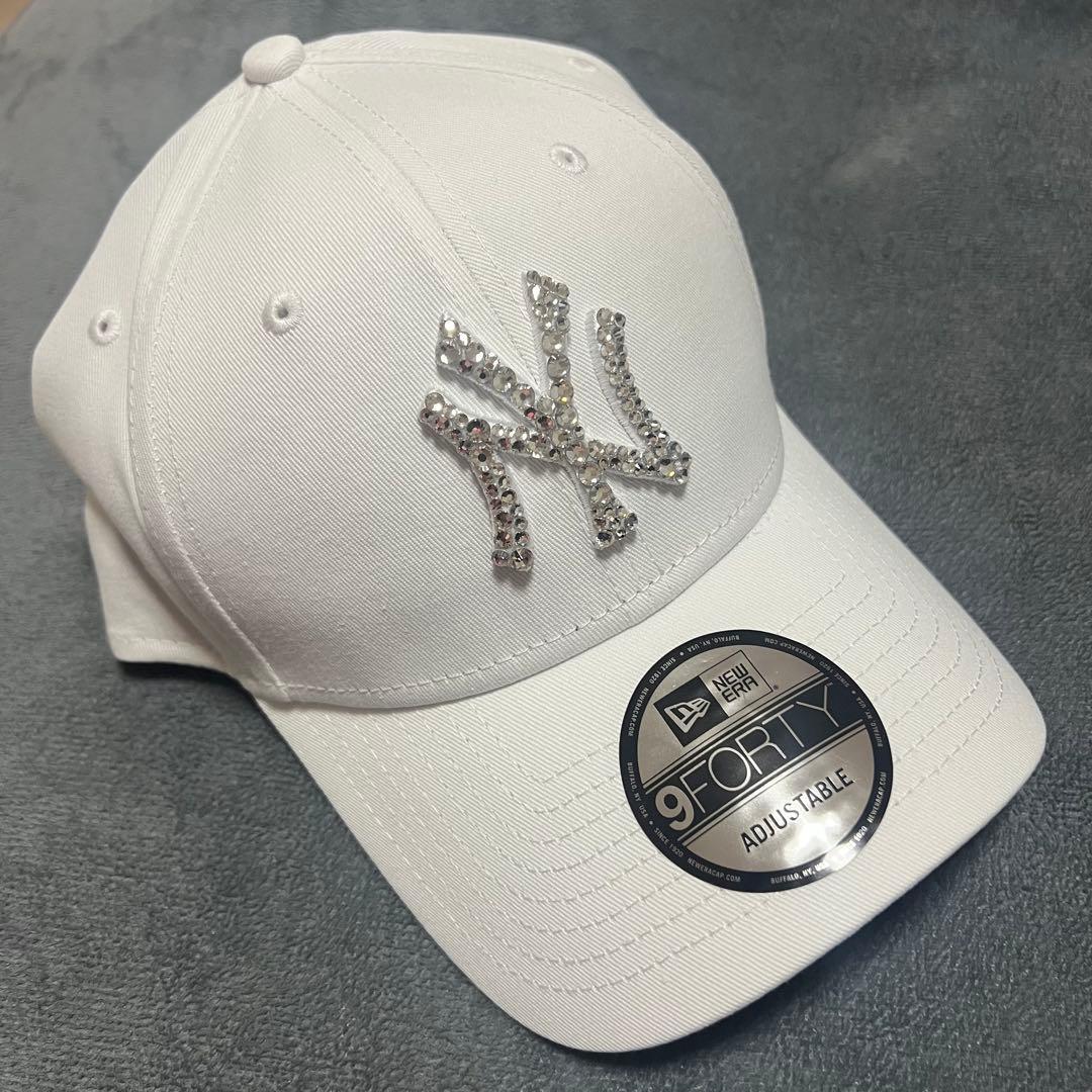 ニューエラ デコ キラキラ ホワイト 9FORTY NYロゴキャップ
