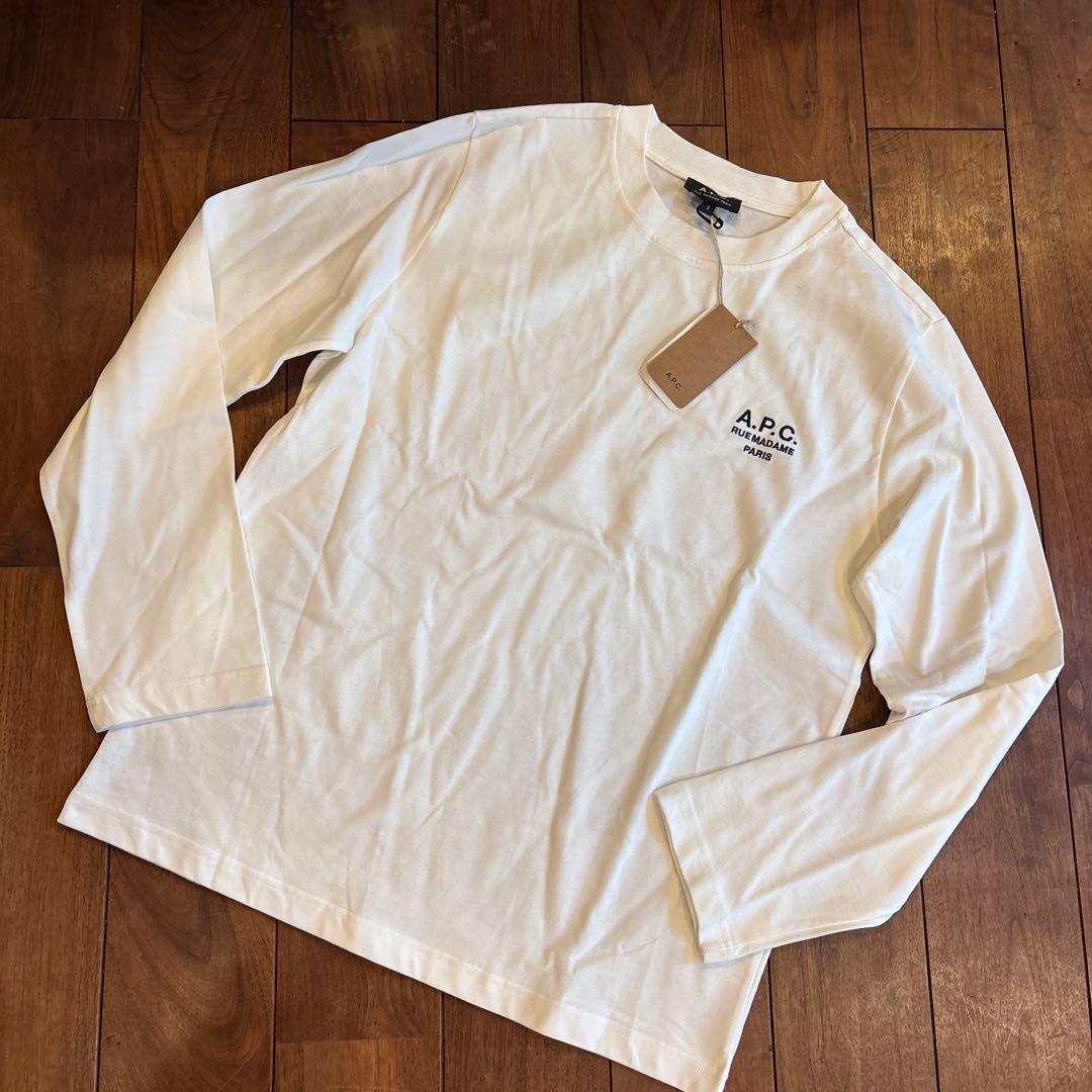 新品 未使用 APC アーペーセー 長袖カットソー ロンT メンズ S ホワイト