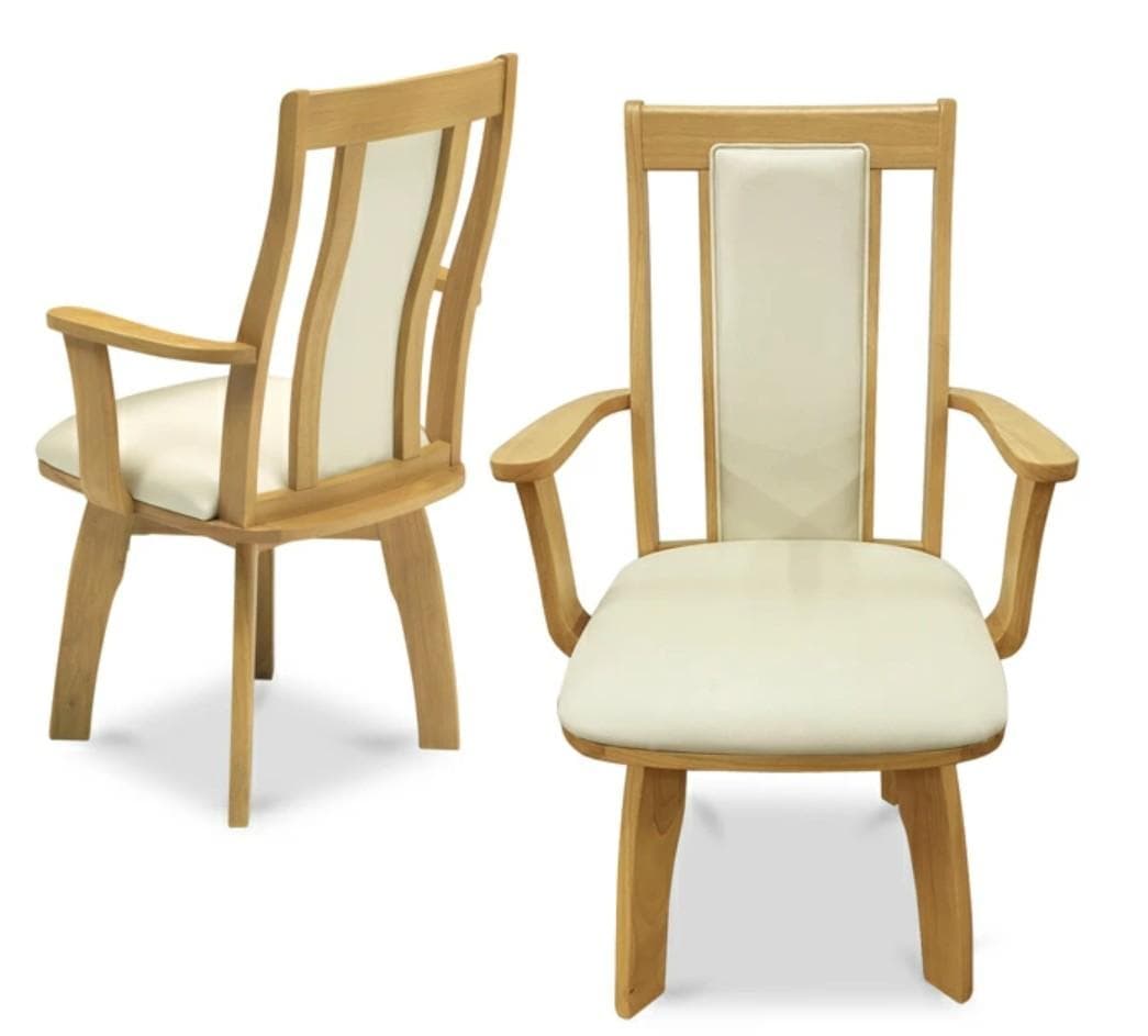 MBR DC HOK　8脚　回転式ダイニングチェア　肘付　アーム　ナチュラル