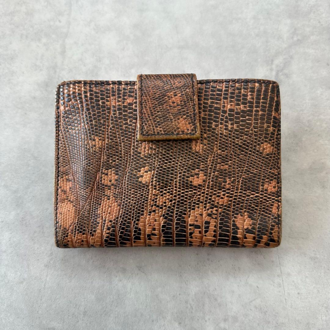 小物 PRADA Triangle Logo Python Bifold Wallet