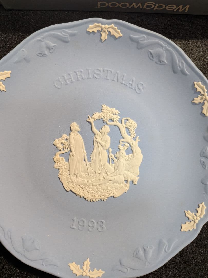 ウェッジウッド ジャスパー ペールブルー クリスマスプレート 1993年