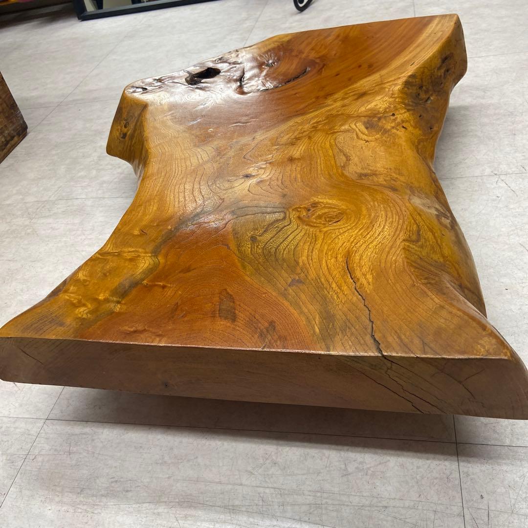 残念ながら。今週　処分 最終値下げしました！ちゃぶ台　一枚板　珍しい化石？シブ？