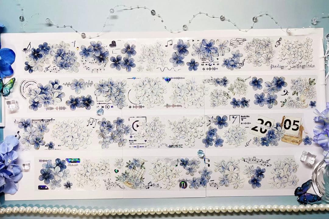 木皆原创《雪蓝之约》海外マスキングテープ マステ 【2727】