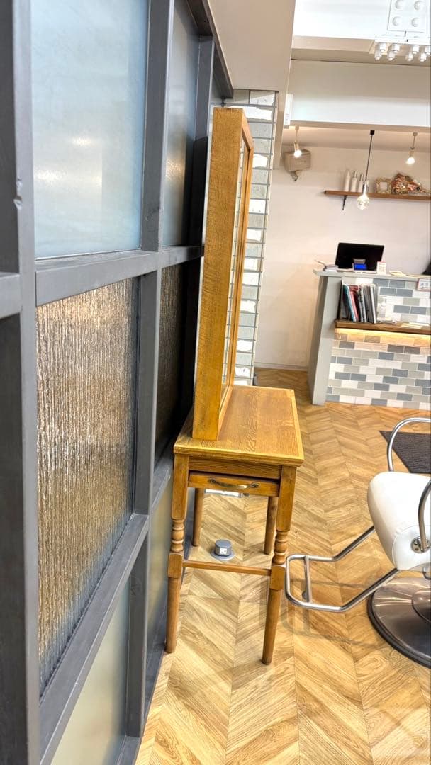 美容室マテリフェルドナナチュラルウッド 片面ドレッサー・鏡台