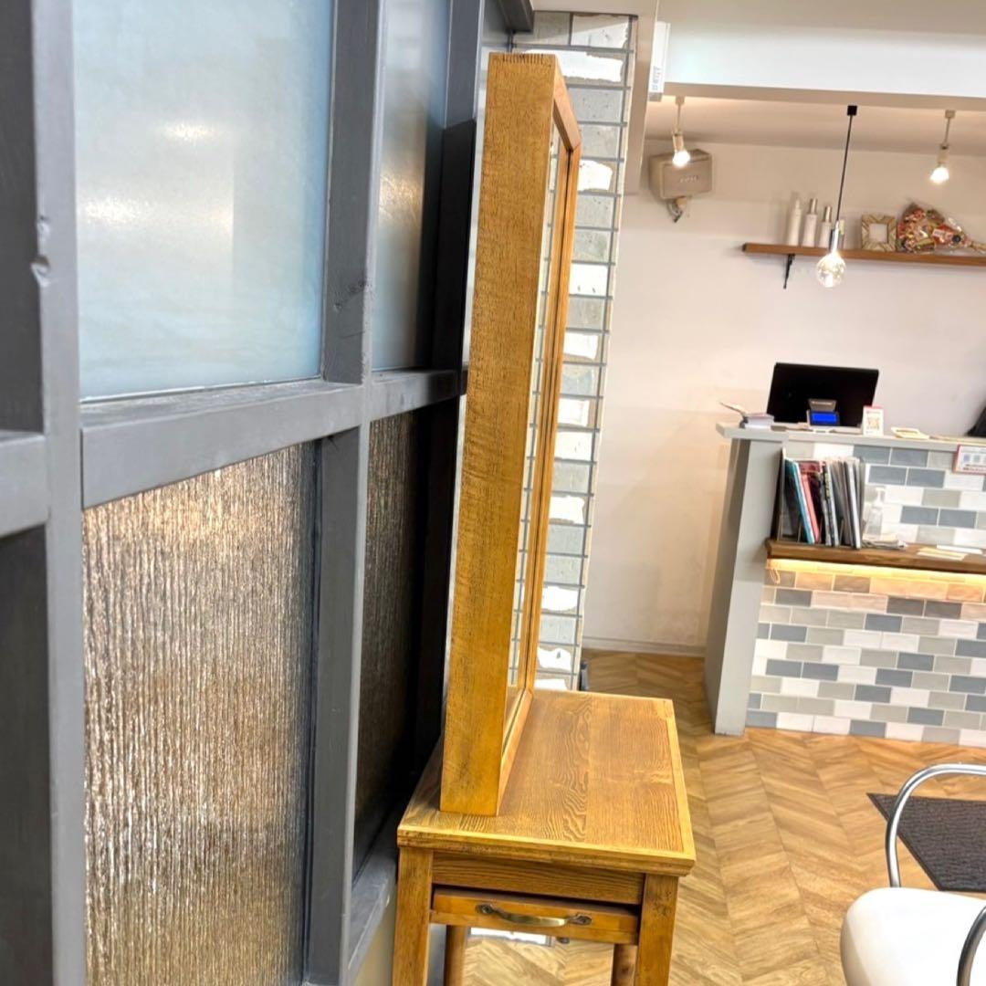 美容室マテリフェルドナナチュラルウッド 片面ドレッサー・鏡台