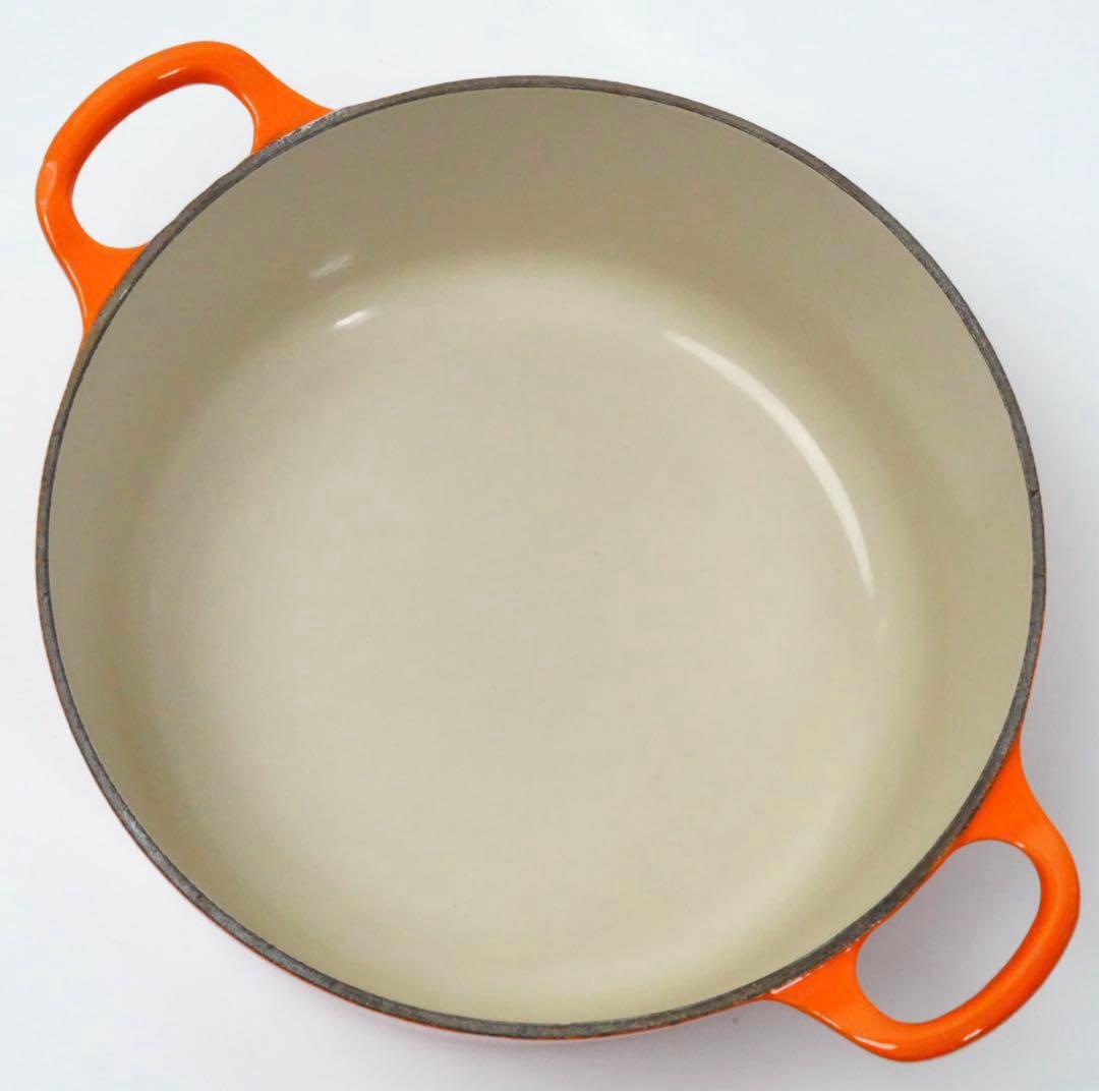 【美品】LE CREUSET　ココット ロンド オレンジ　22cm