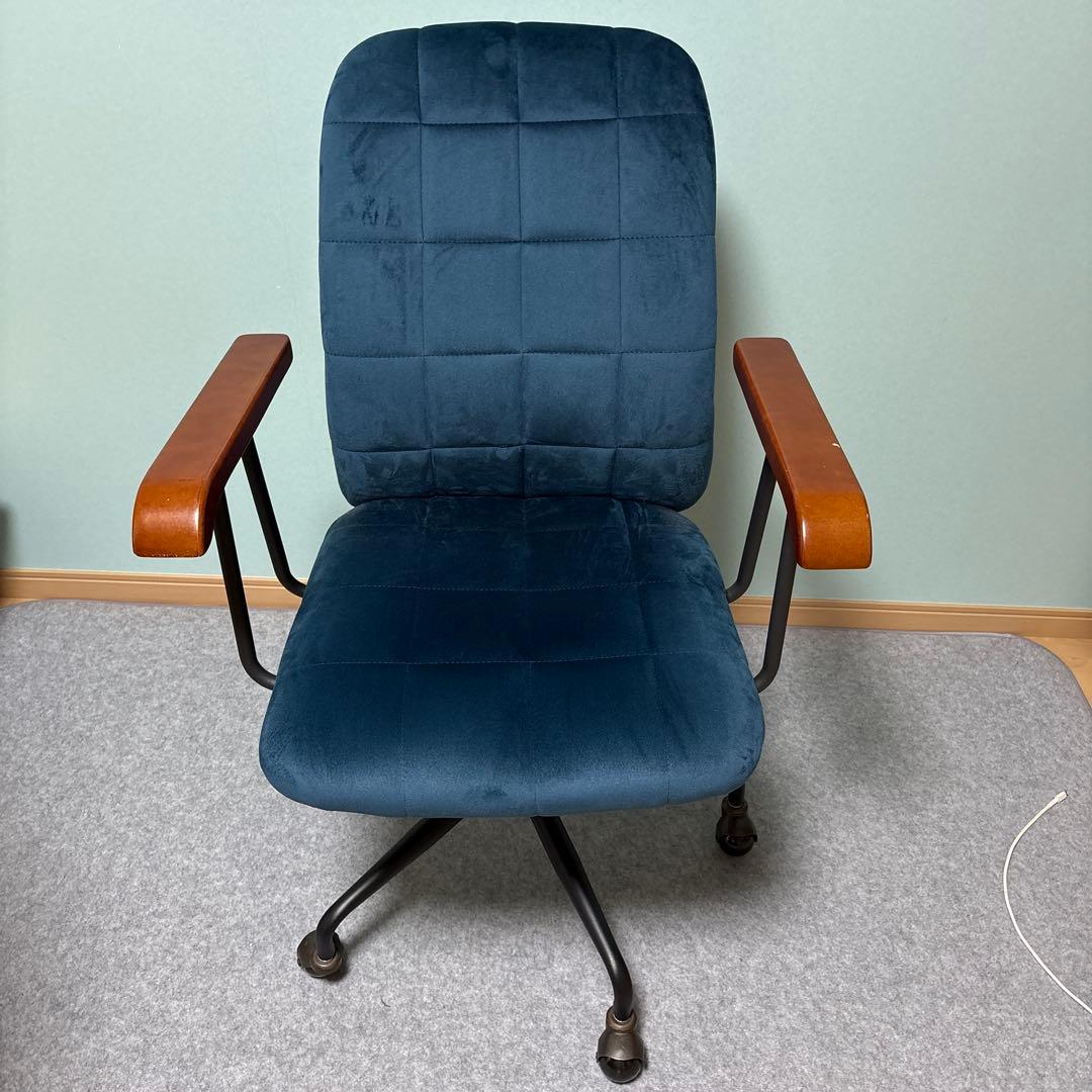 オフィスチェア 座面高43〜53cm 高さ調節 ベロア調 椅子