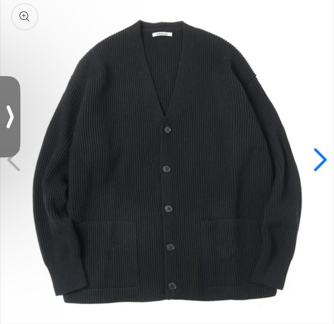 トップス SUPER FINE WOOL RIB KNIT BIG CARDIGAN