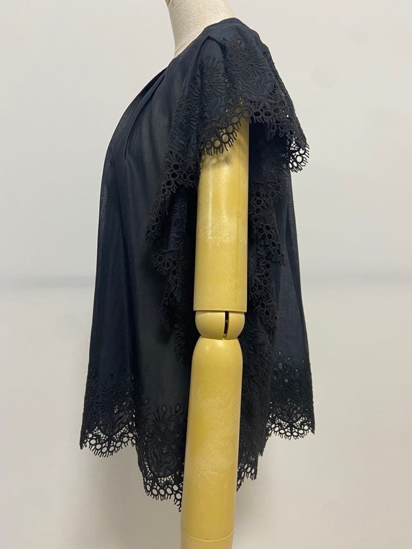 ANAYI購入　刺繍綿ブラウス　ネイビー　新品未使用タグ付き