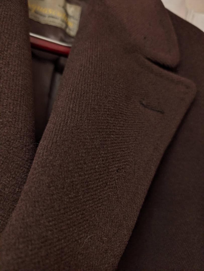 Aqascutum　希少40sダブルワラント　肉厚ウールコート　ブラウン系